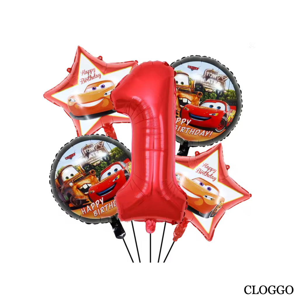 Pack 5 Globos McQueen – Decoración Cumpleaños