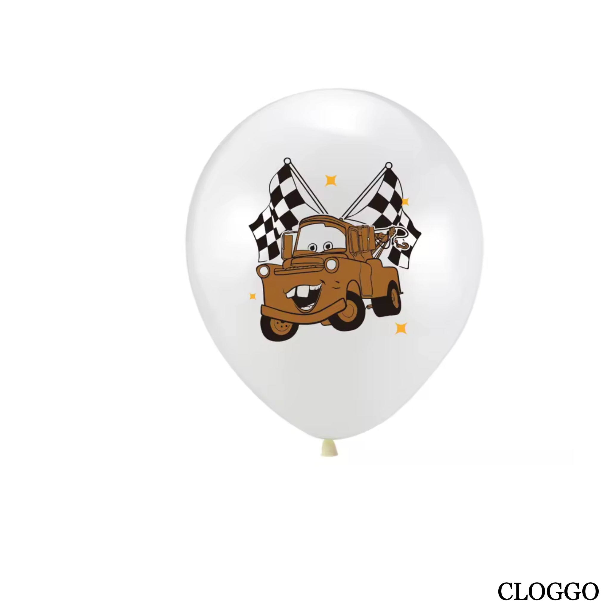 Pack 10 Globos Látex Cars - Decoración Cumpleaños McQueen - Fiesta Niños