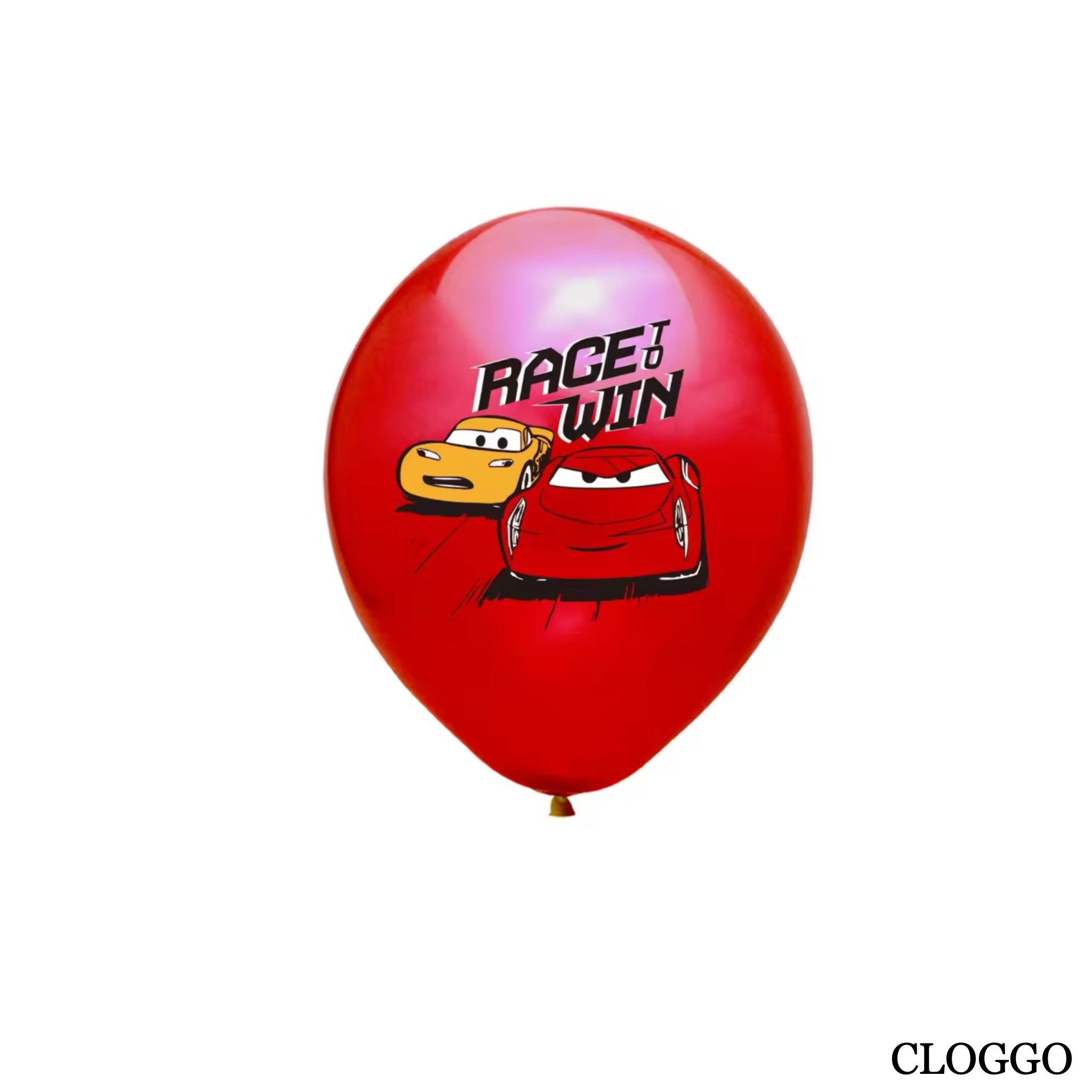Pack 10 Globos Látex Cars - Decoración Cumpleaños McQueen - Fiesta Niños